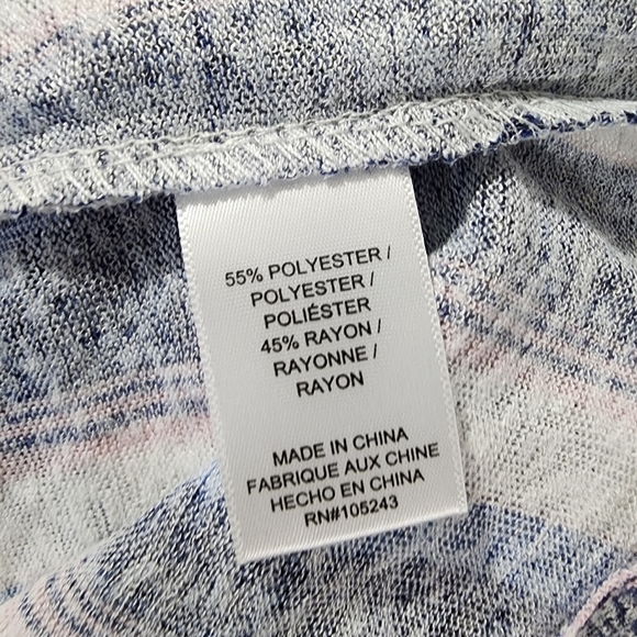 B Collection by Bobeau Crewneck Striped Pullover Top Blue XL NEW - Picture 6 of 7